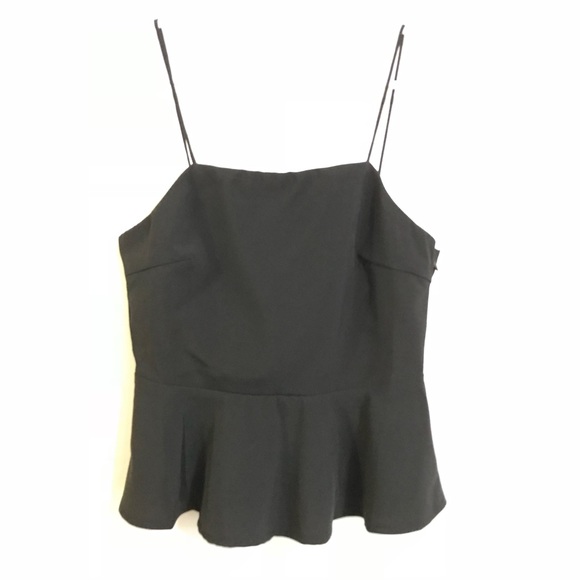Tobi Tops - Cropped Black Peplum Top by Tobi